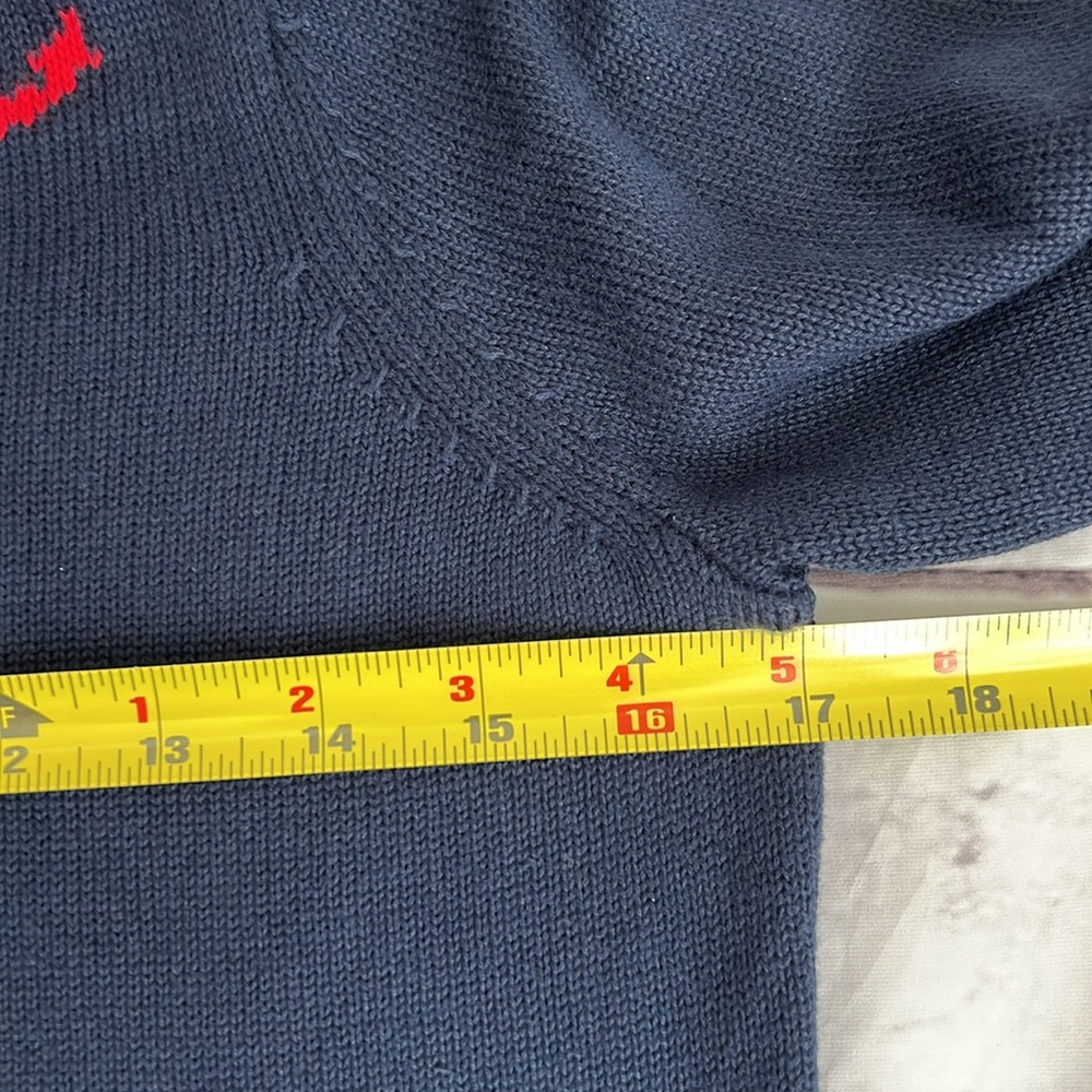Vineyard Vines Anchor & Chain Sweater Navy with Red Detail XSmall - Picture 3 of 7